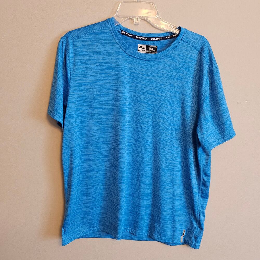 RBX X-Train Heathered Blue Short Sleeve Active T Shirt Large